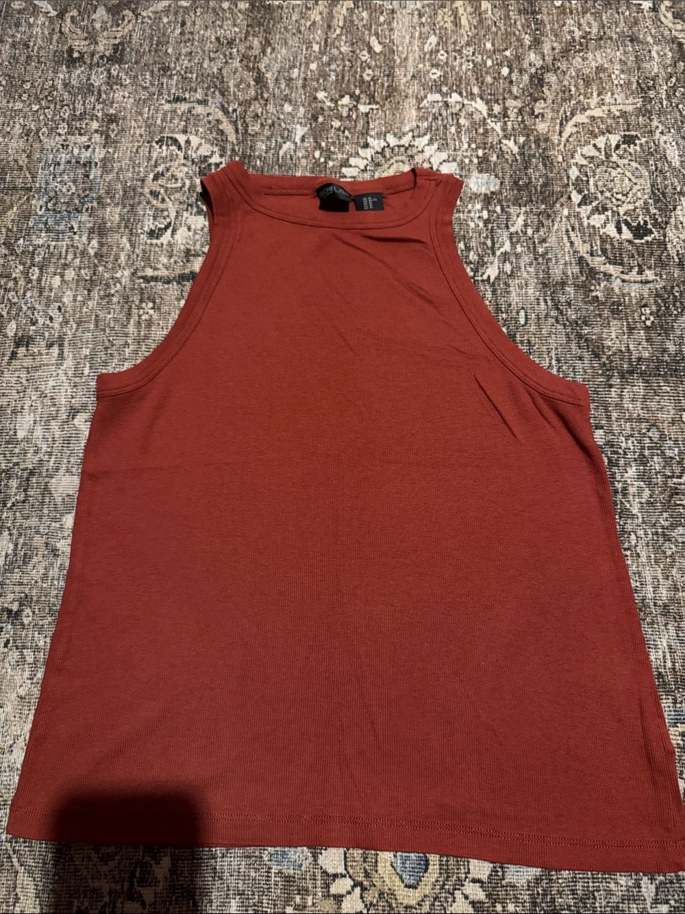 Rachel Zoe Sleeveless Ribbed Tank - Rust Red - XL